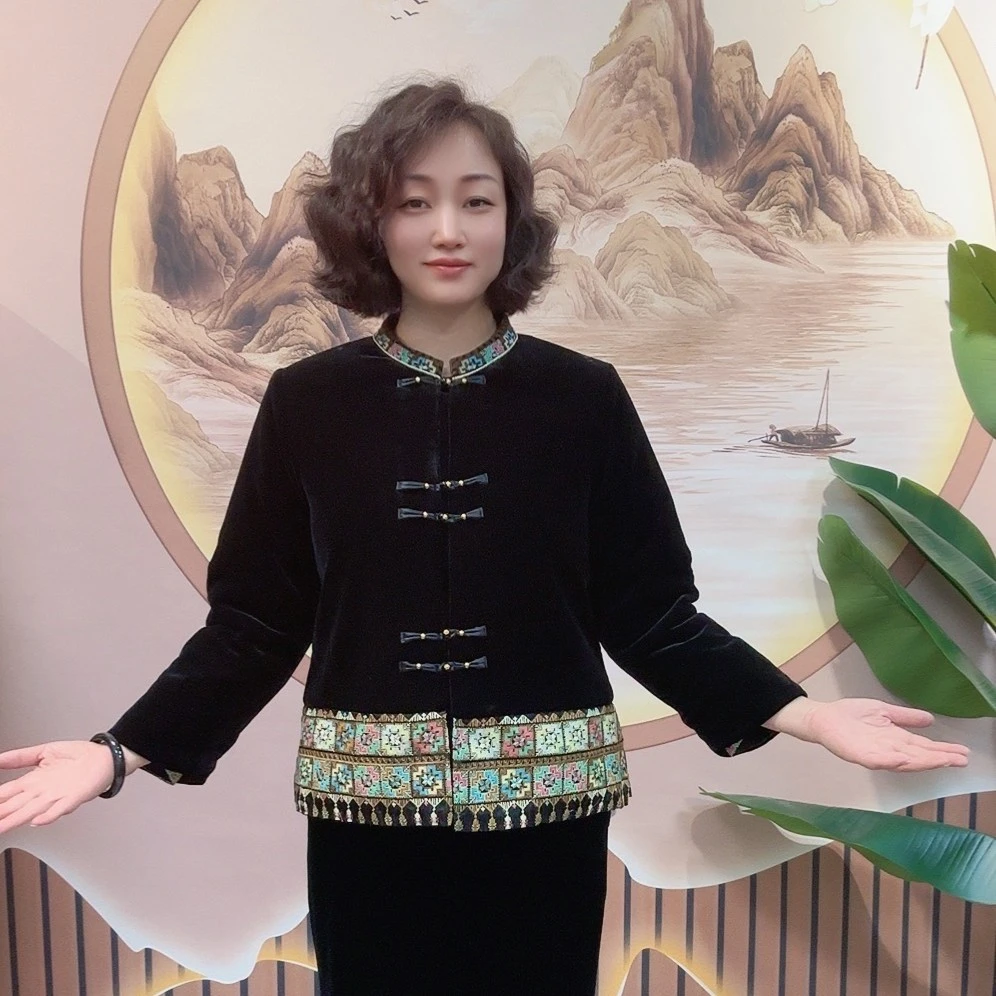 中老年妈妈冬季加厚保暖国风棉服外套民族风棉袄秋冬