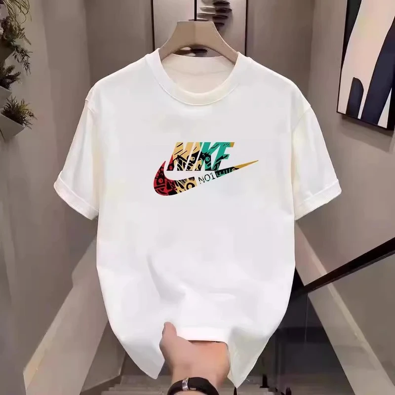 宽松型夏季青年短袖T恤圆领男士上衣百搭印花学生ins韩版日系