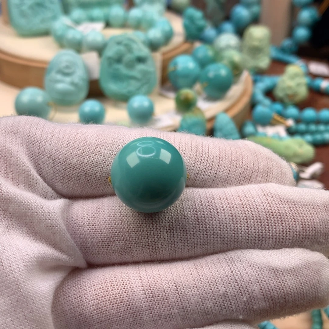 绿松石未镶嵌珠宝奇石17.3mm