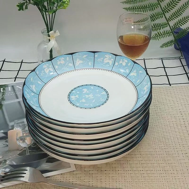 釉下彩家用陶瓷蓝格小味碟调味碟餐具