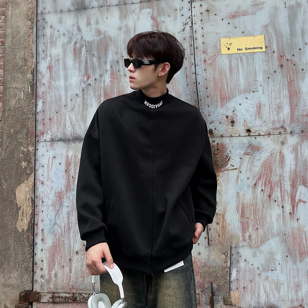 美式卫衣男女潮牌痞帅高级感小领口秋冬外套oversize宽松长袖