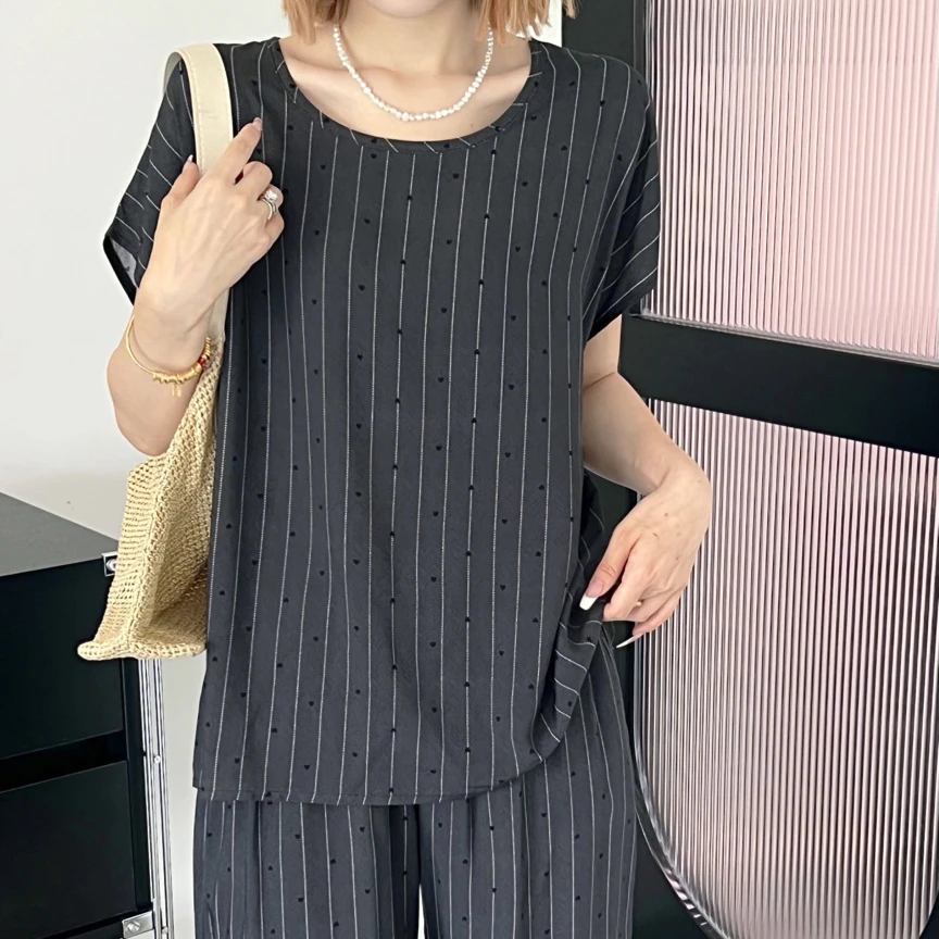 火爆套装.【棉绸人造棉】人造棉五分裤套装家居外穿