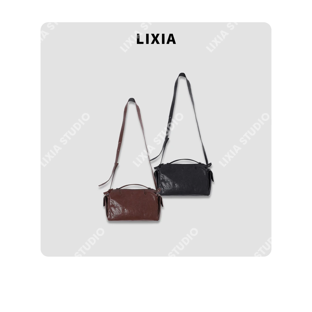 LIXIA【法风相机包】法式复古休闲轻奢高级感植鞣牛皮相机包-D9662