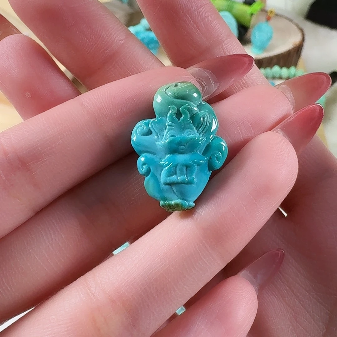 绿松石未镶嵌吊坠(不含链)九尾