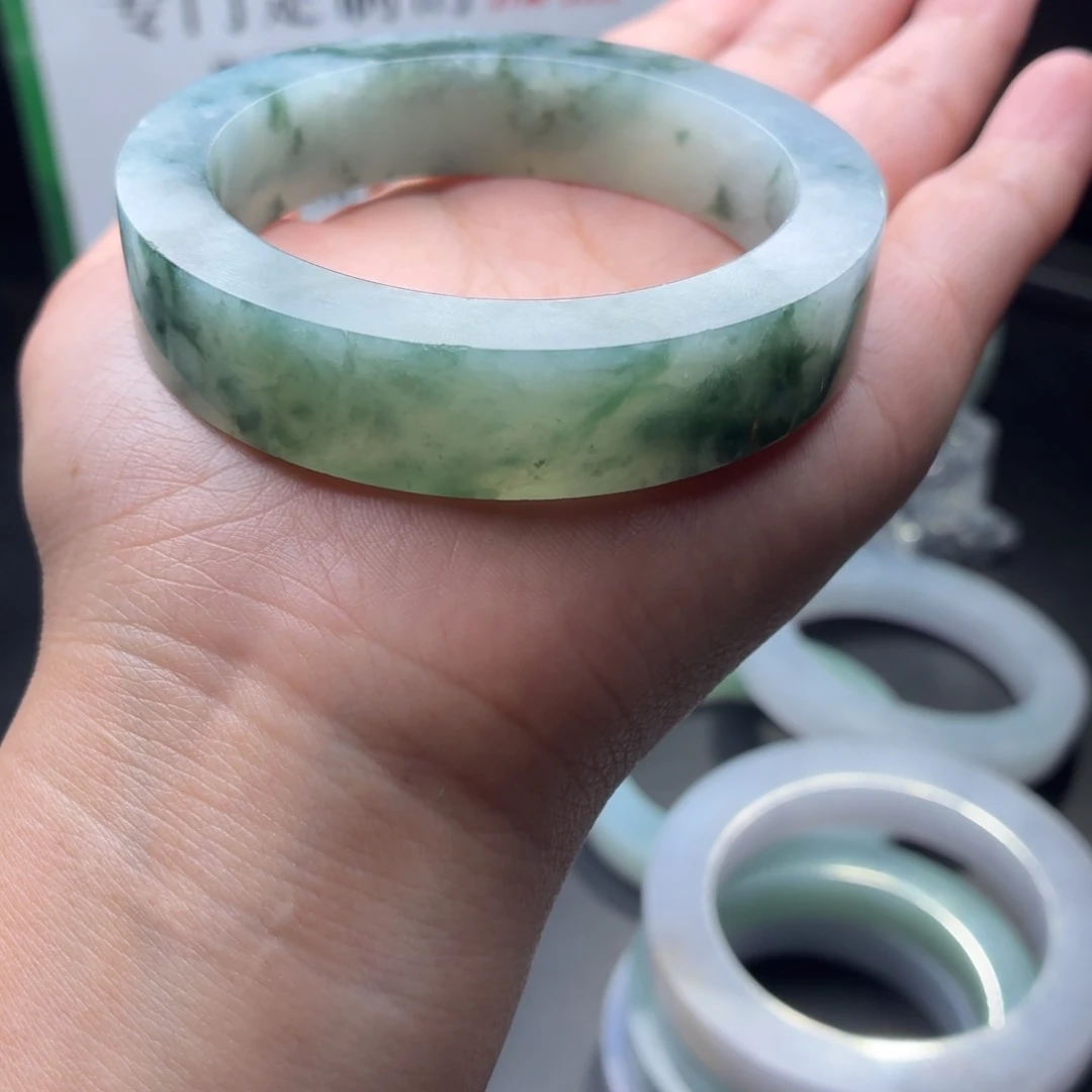 蓝***泪定制翡翠未镶嵌正天然翡翠手镯定制链接