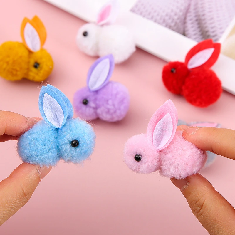 【清福利】儿童diy毛球兔子毛绒兔花灯配件可爱古风发夹饰品辅料