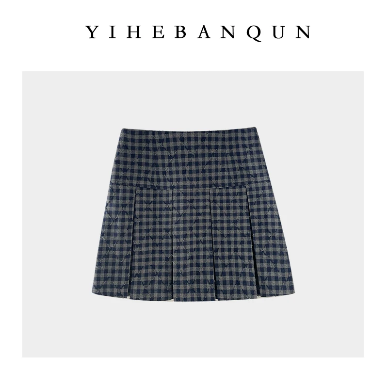 格纹短裙2025秋冬新款修身显瘦高腰A字裙时尚百搭休闲半身裙