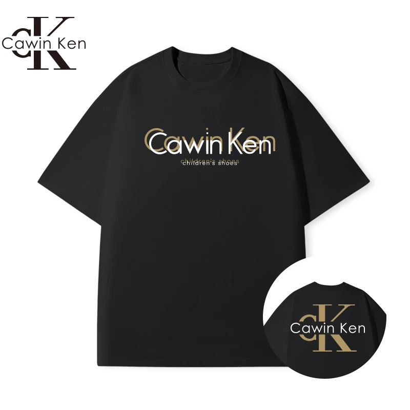 CawinKen纯棉短袖t恤弹力冰感夏季小白T男女同款情侣款亲肤柔软款