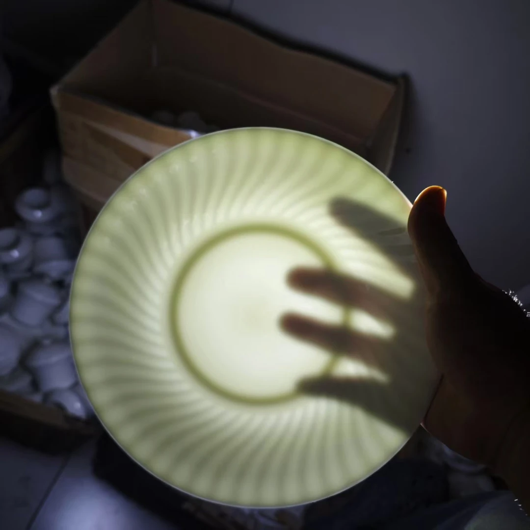 A431④】9英寸旋月汤盘2/4/6只纯白唐山骨瓷家用餐具混级