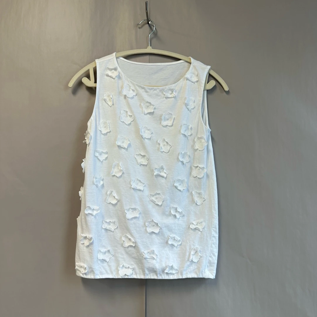 99新 Prada/普拉达 普拉达/Prada 白色立体花朵背心 40码 99新