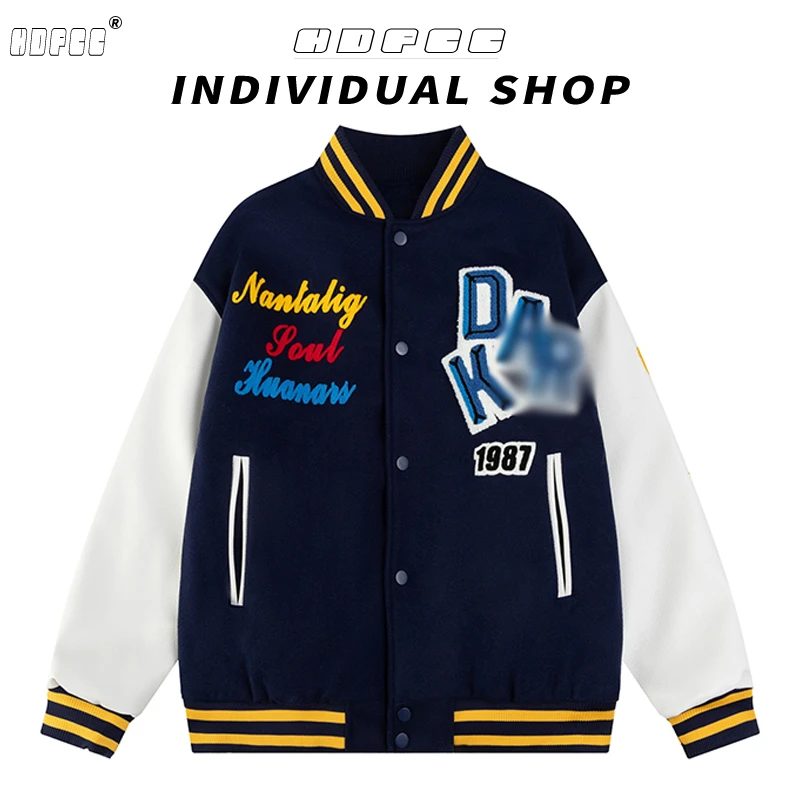 美式潮牌复古字母刺绣棒球服女春秋季爆款宽松百搭长袖夹克短外套