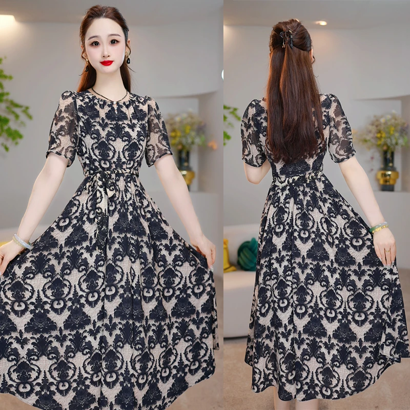 【欧式】V领连衣裙夏季2025年新款收腰显瘦气质高贵上档次A字裙