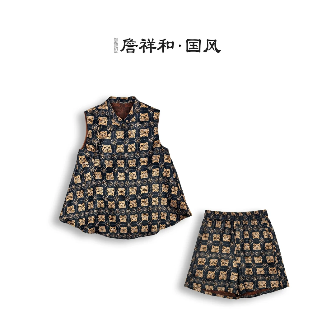 『虎虎生威』詹祥和·复古新中式红云纱小老虎手工高定气质套装