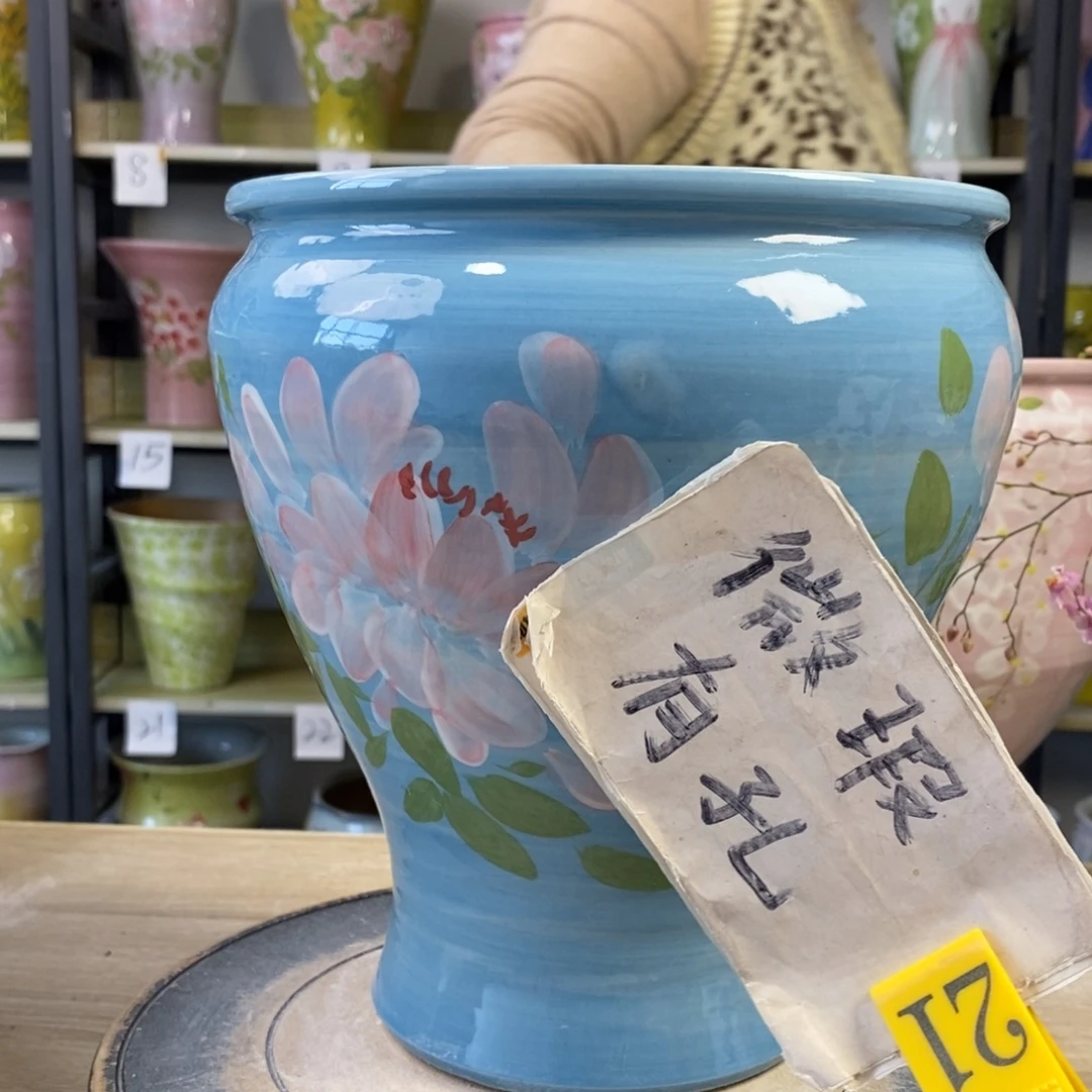 景德镇手工手绘陶瓷花盆