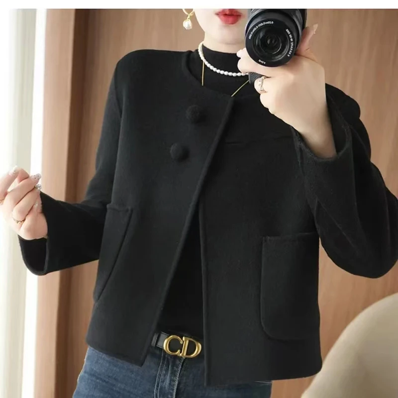 12501小香风气质轻奢短款时尚春季女装名媛小香风毛呢外套