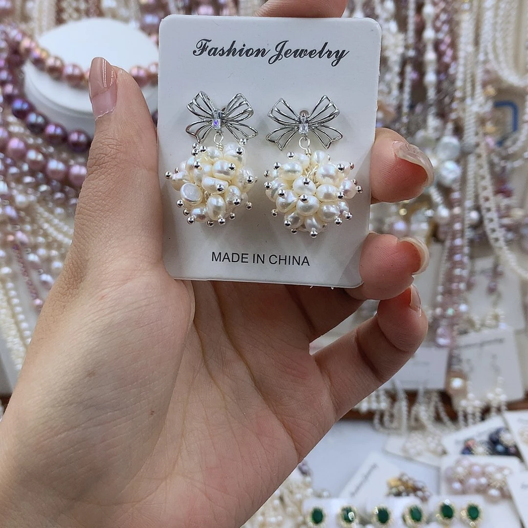 项链银S925镶嵌淡水珍珠