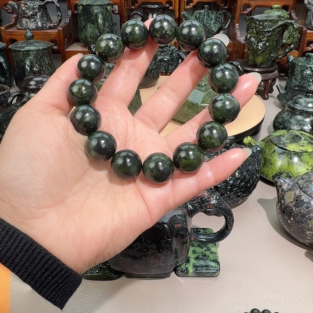 登***韬蛇纹石玉未镶嵌藏玉药王石精美茶壶