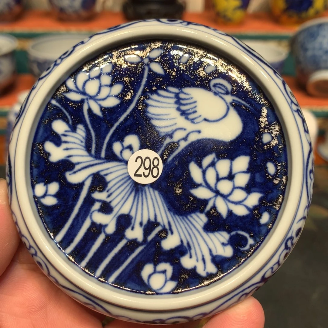 建***文陶298青花一路盖置qd300
