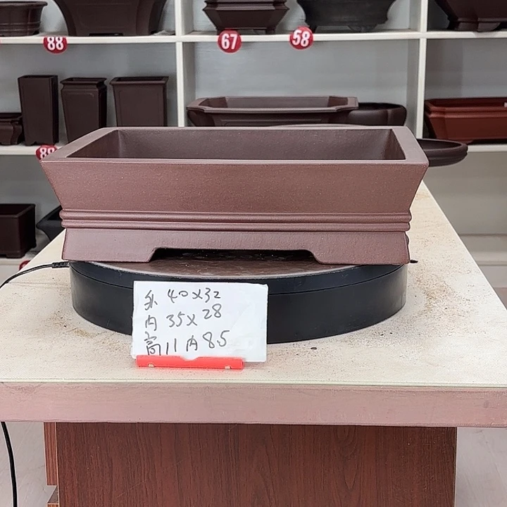 紫砂花盆双中线小