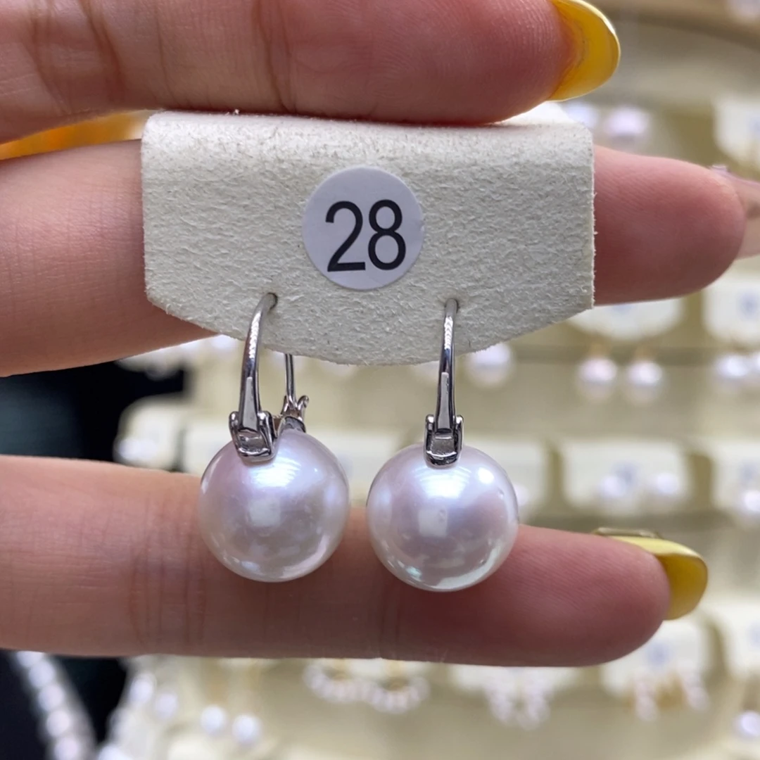 银S925镶嵌淡水珍珠耳饰
