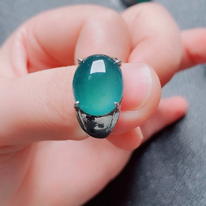 翡翠银S925镶嵌戒指