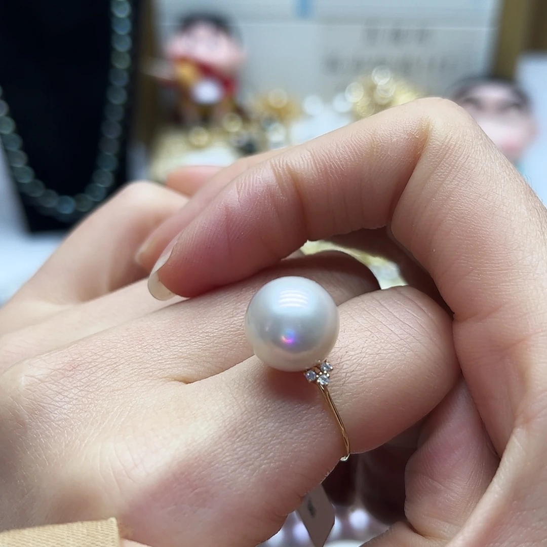 海水珍珠戒指18K金镶嵌