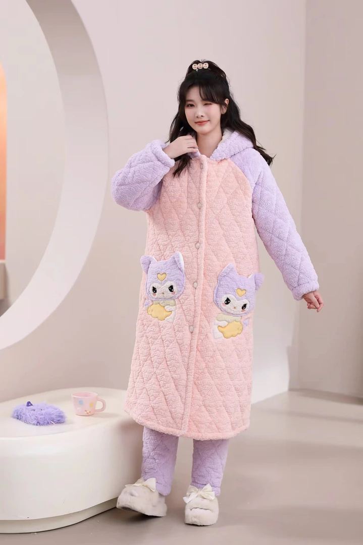 2024新款756库洛米加厚一件过冬家居服舒适