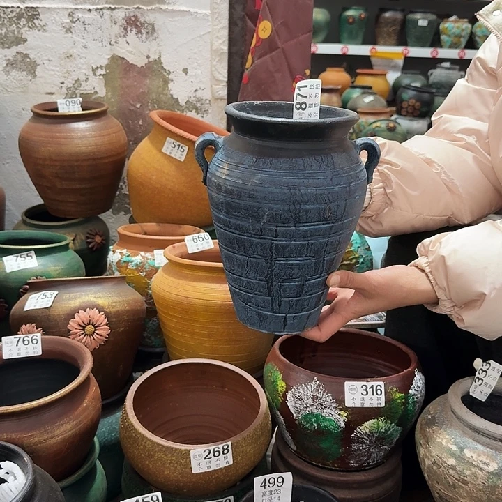 瑕疵蓝色双耳871高度24口径13