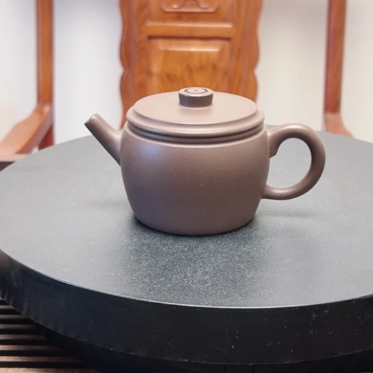 紫砂茶壶老紫泥半手工瑕