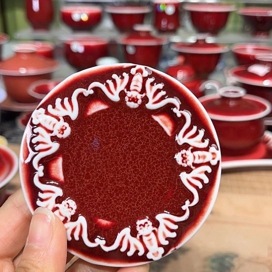 景德镇陶瓷红马坊杯垫