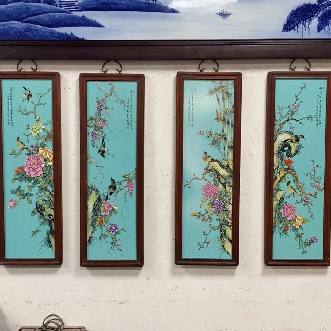 瓷片80*28*4景德镇瓷板画柴窑烧制