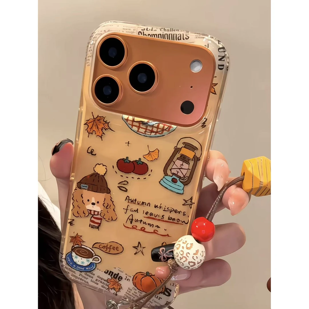 咖啡枫叶适用于苹果17/16/15promax手机壳VIVO华为OPPO小米15女壳