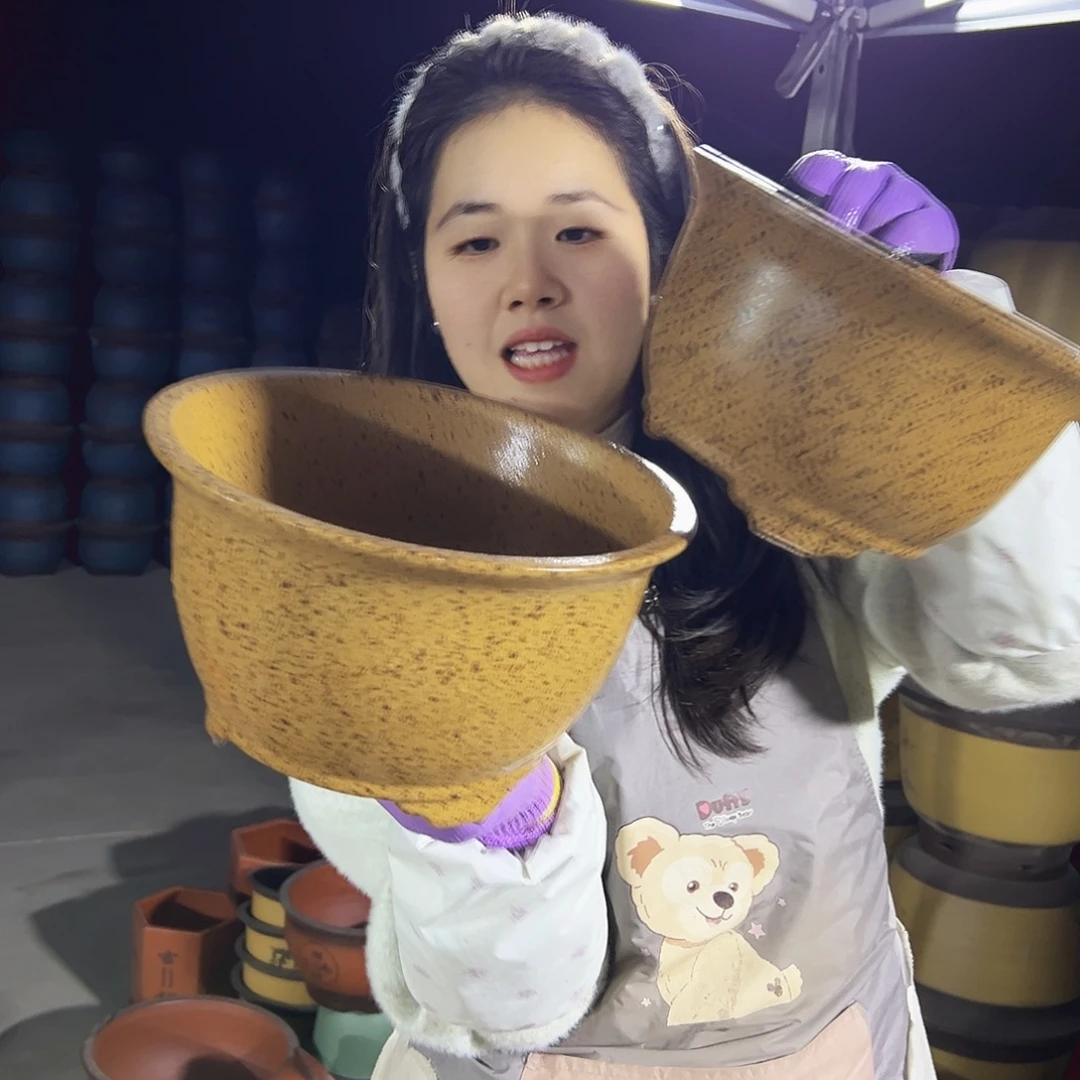 还原烧两件套花盆花盆
