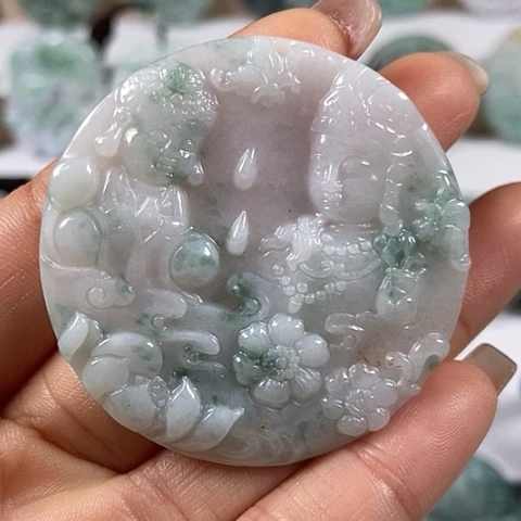 翡翠颈饰未镶嵌送子观音福利