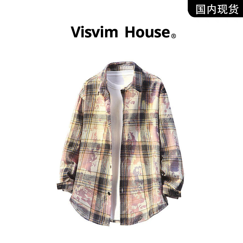 【品牌现货撤柜】VISVIM WINGS夏季新款日系扎染格子衬衫长袖男女