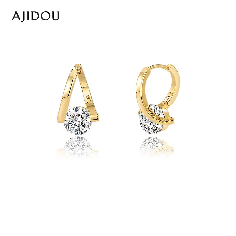 合金合成锆石耳饰 AJIDOU阿吉豆耳饰女款闪耀设计感耳圈【CH】