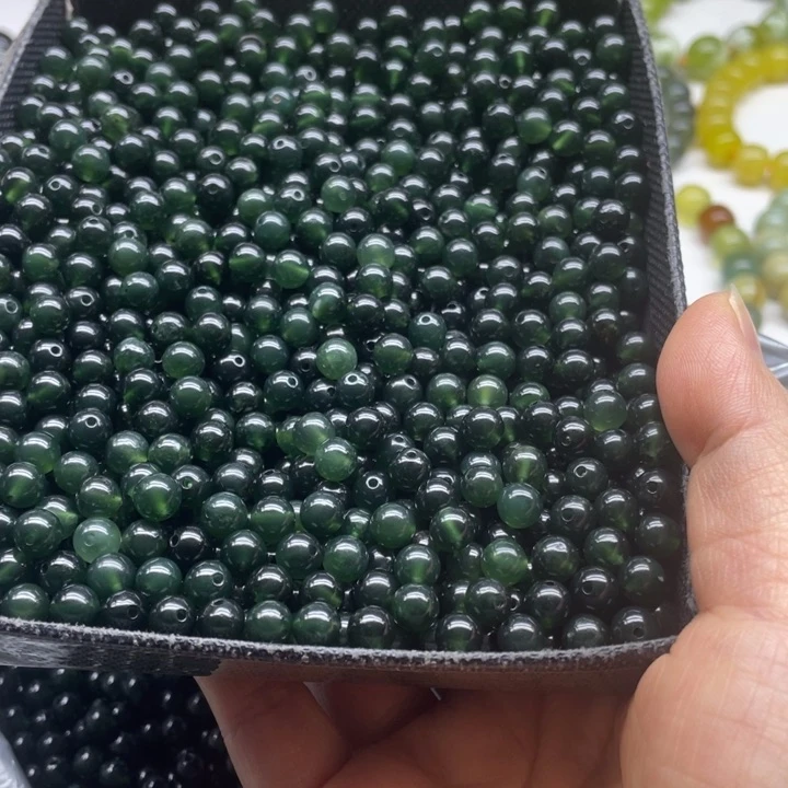 蛇纹石玉单珠1000粒未镶嵌大***你