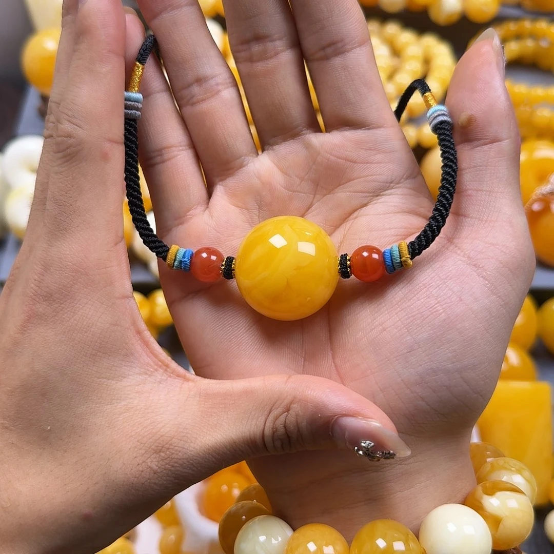 琥珀珠宝奇石未镶嵌锁骨29mm