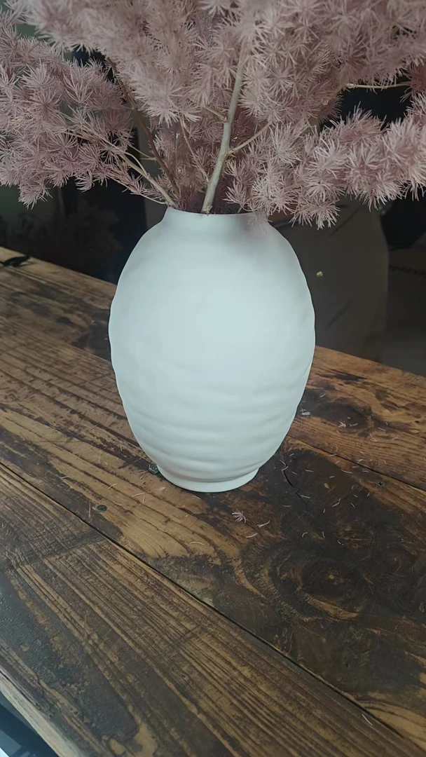 （云野花卉）圆白花瓶*1个【搭配暮笛松】
