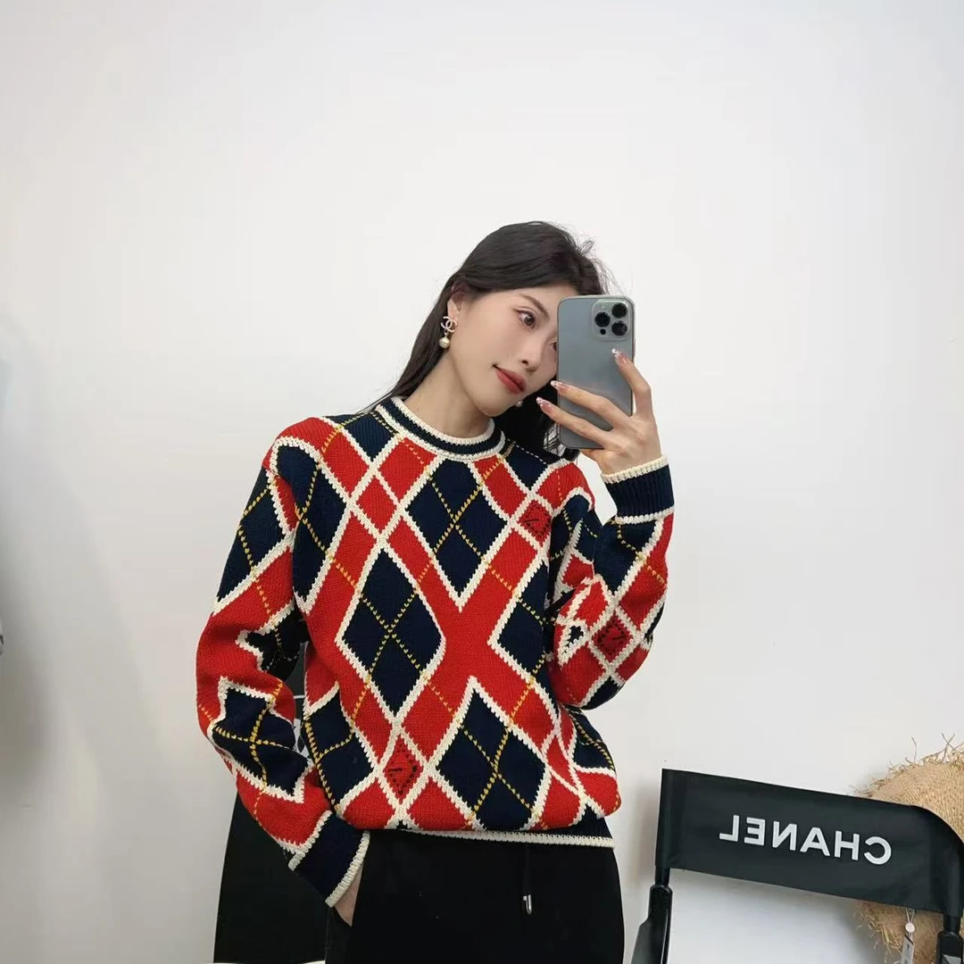 99新 GUCCI/古驰 麦殿/格子毛衣XS码拼色/250105SCTHC01