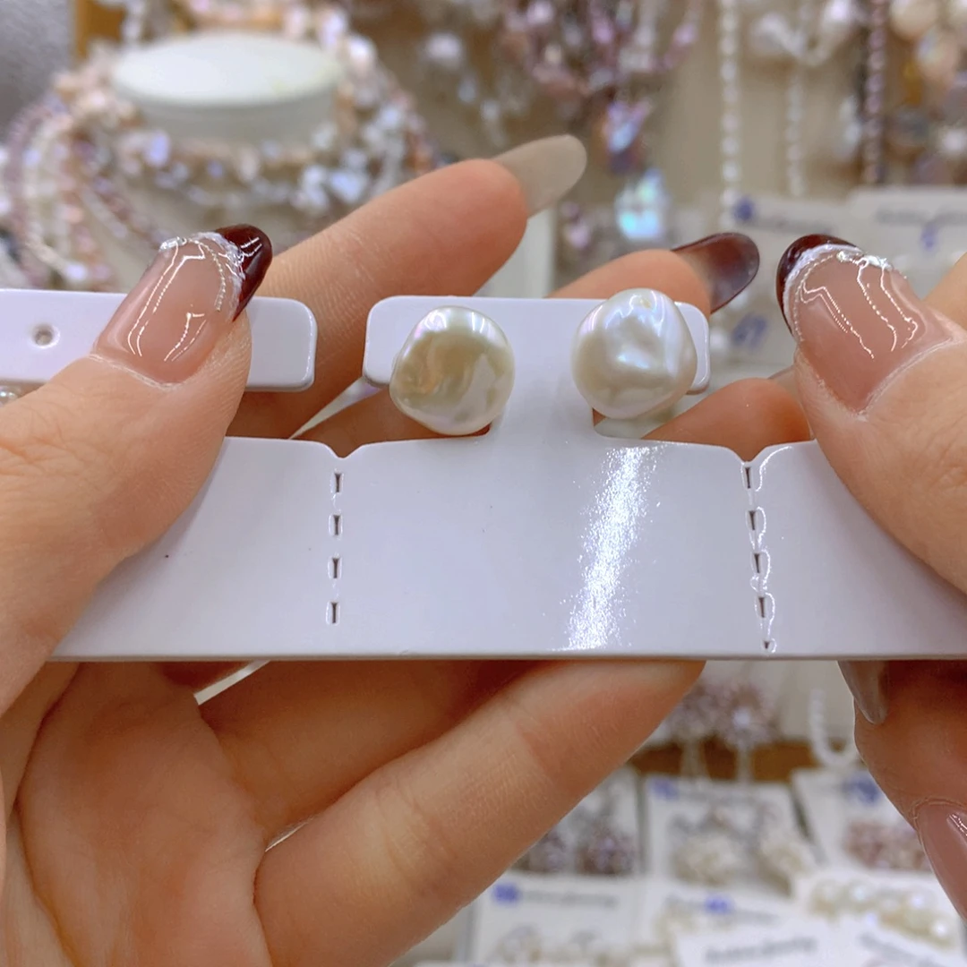 淡水珍珠耳饰银S925镶嵌