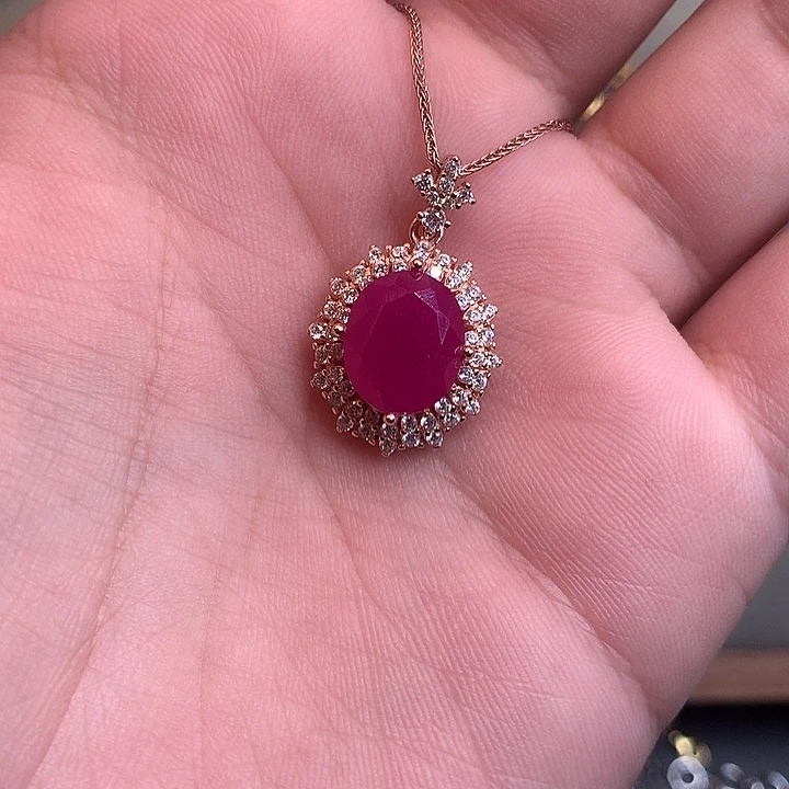 银S925镶嵌颈饰红宝石