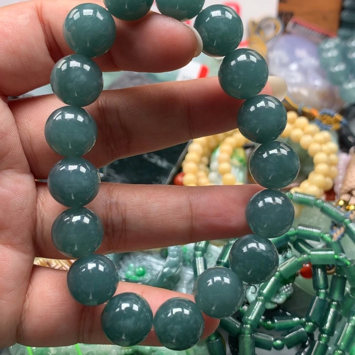 翡翠项链未镶嵌保真天然A货翡翠