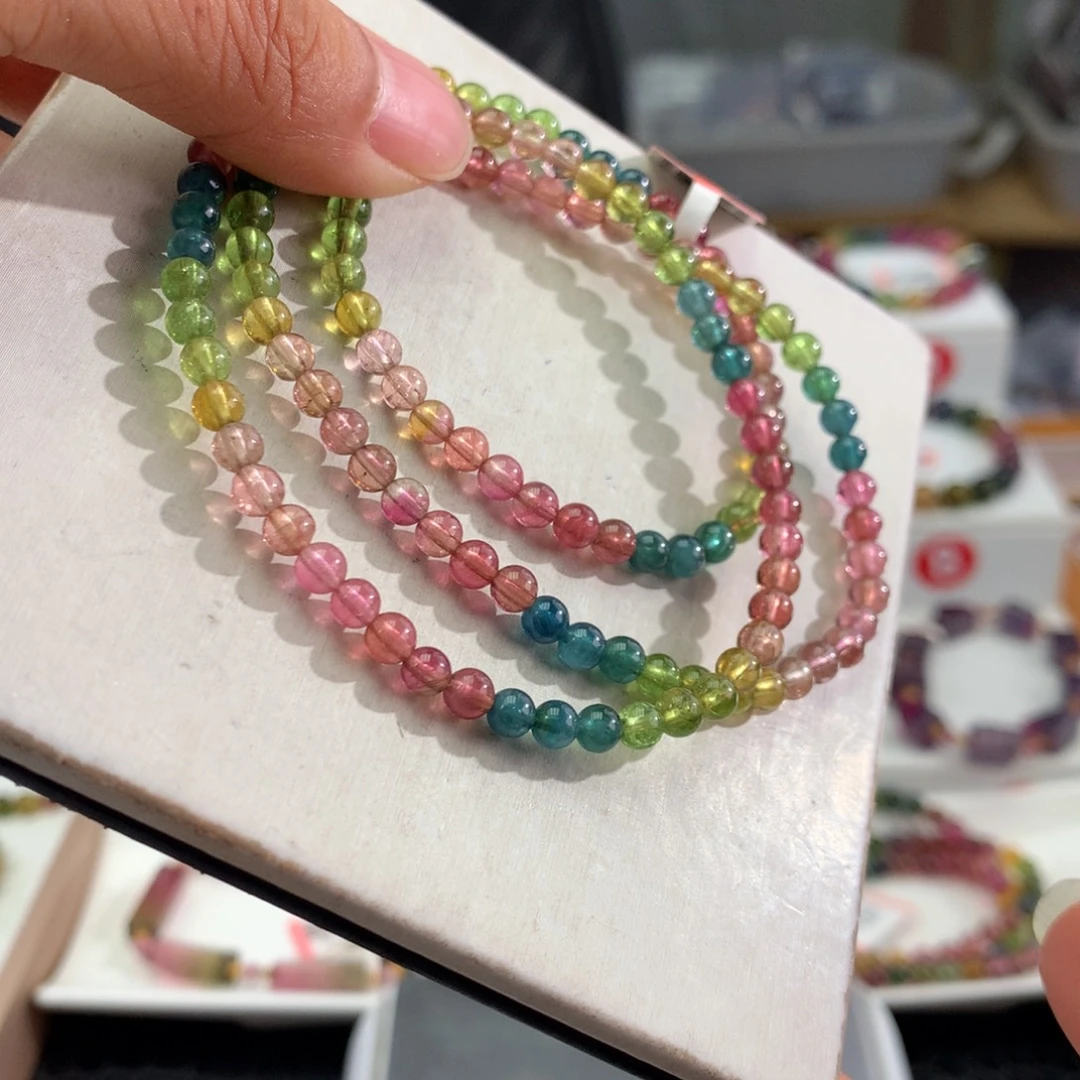 未镶嵌手链碧玺    4.3mm。