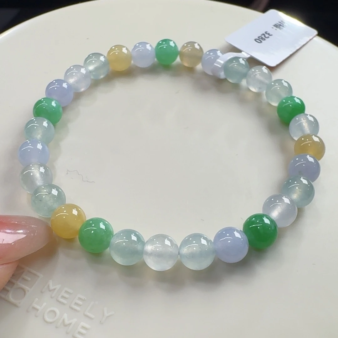 未镶嵌手链翡翠冰胶糖果马卡龙卡6宠粉大漏！