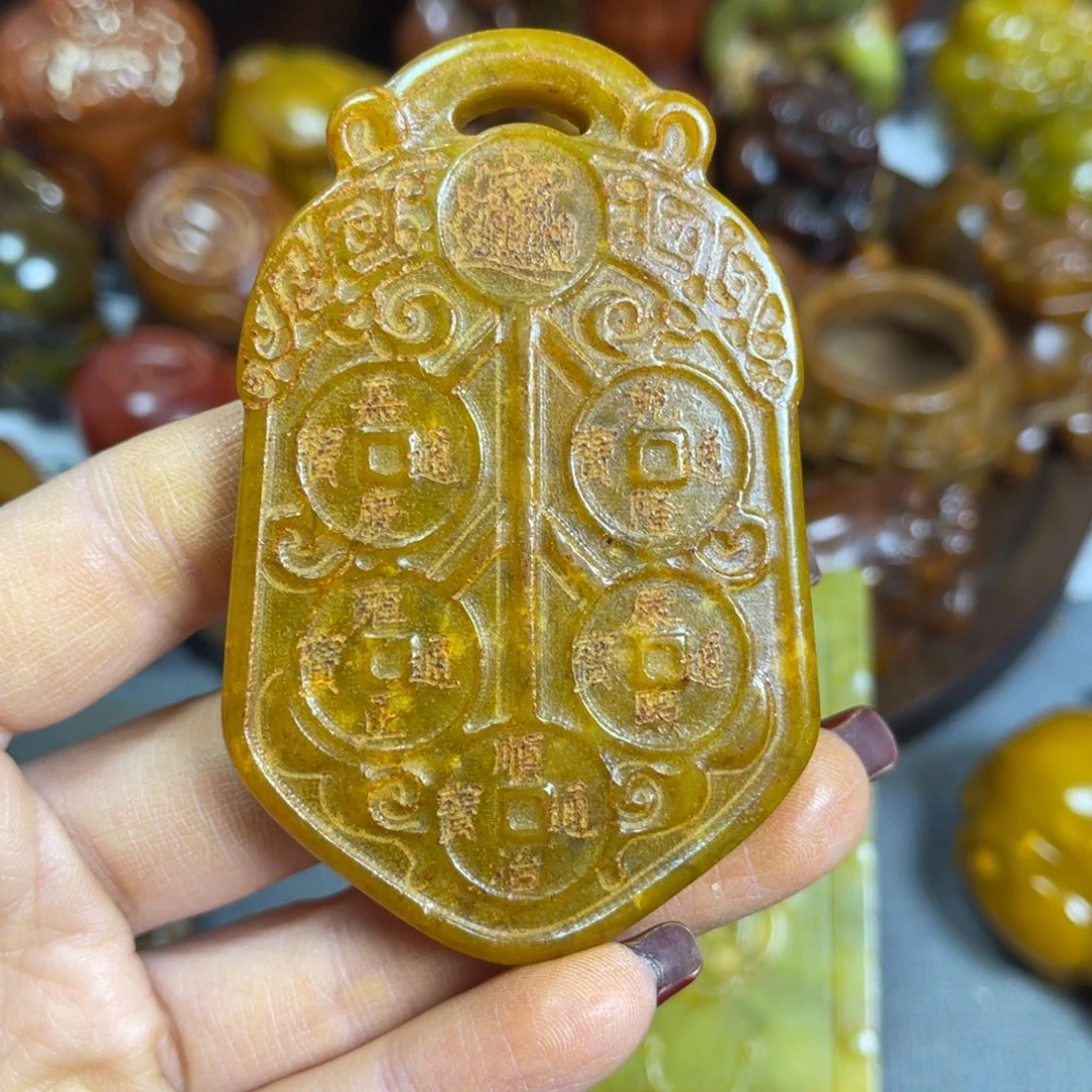 蛇纹石玉合金颈饰