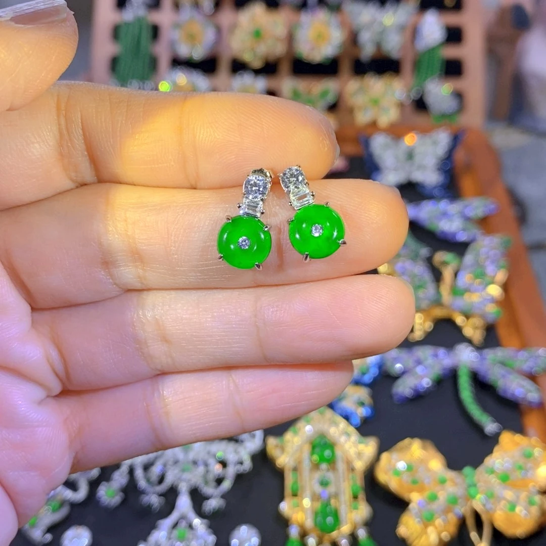 吊坠(不含链)银S925镶嵌翡翠