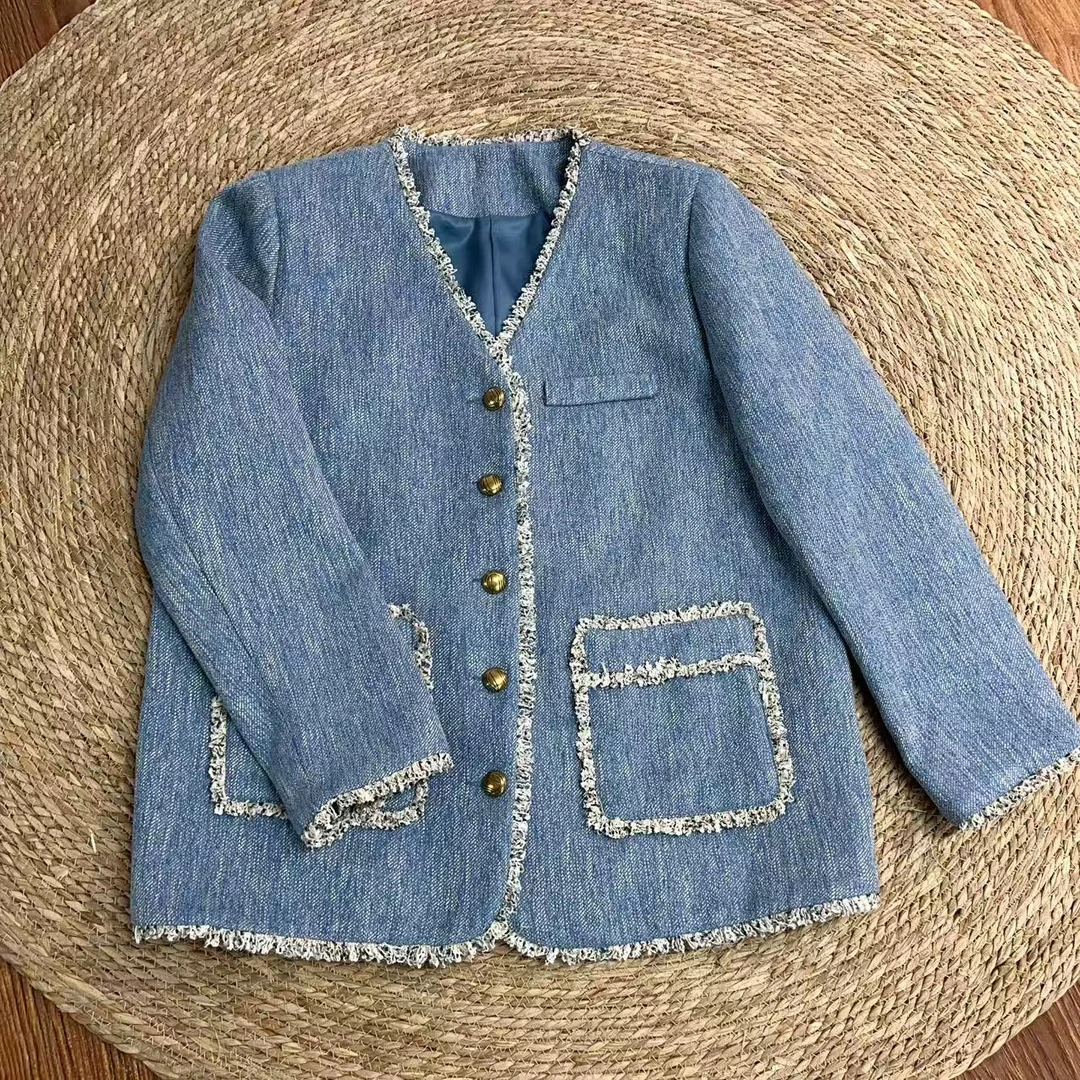 【那尚新品】 春 法式经典香风毛边精致外套