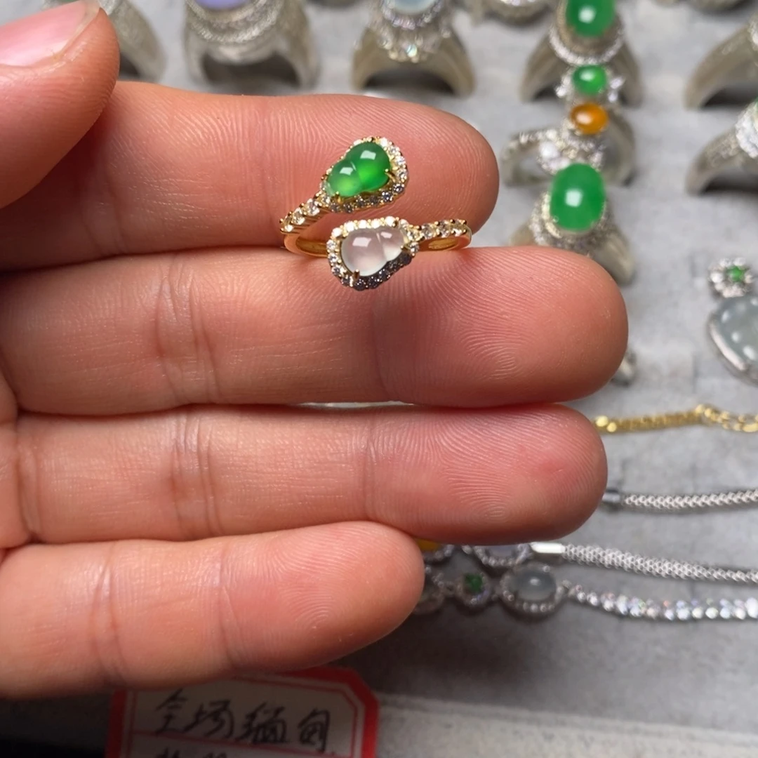 翡翠银S925镶嵌戒指