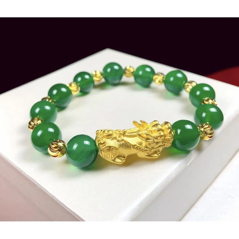 合金手链  绿色貔貅手串  (无礼盒）